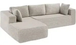 Sofa Relax boneless, L-Form, Premiumschaumstoff, rutschfest - Samtcord beige -...
