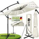 tillvex&reg; Alu Sonnenschirm Rechteckig &Oslash; 330 cm mit LED Solar Navy-Blau +...