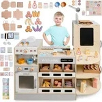 Mamabrum Holz Kaufladen XXL mit Caf&eacute;, Ofen & K&uuml;hlschrank &ndash; 106...