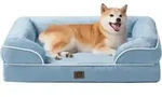 Orthop&auml;disches Hundebett 91x68cm Memory Foam mit hohem Rand, Hellblau,...