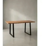 Massivholz Esstisch mit Baumkante | Esszimmertisch Industrial 200x100 |...