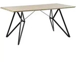 BELIANI Esszimmertisch in Braun Matt Metall 90 x 160 cm Modern Wohnzimmer Salon...