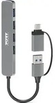Port Designs 900161, USB 2.0 Type-A, USB Typ-C, 5000 Mbit/s, Silber, Aluminium, 0,06