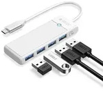 Orico PAPW4A-C3 USB-Hub mit 4 Anschl&uuml;ssen (4x USB-A 3.0, 1,8 m Kabel) &ndash; Wei&szlig;
