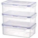 Stapelbare Vorratsdosen, 3-teilig, 1 Liter, transparent, BPA-frei - Transparent