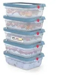 EMSA oneClick N1231200, Set, Rechteckig, 1,2 l, Blau, Durchscheinend, Deutschland,
