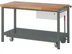 STIER Werkbank Premium mit abs. Fahrgestell und 1 Schublade BxTxH 1500x700x880...