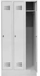 STIER Garderobenspind Premium mit Sockel 3 Abteile Drehriegel lichtgrau