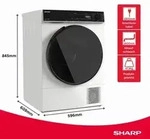 SHARP KD-WNHB9S9GWB-DE W&auml;rmepumpentrockner 9 kg, Energieeffizienzklasse B,...