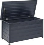 BELIANI Gartentruhe 330L Dunkelgrau Aluminium Wasserfest mit Schloss...