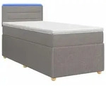 vidaXL Boxspringbett mit Matratze mit Kopfteil Taupe 80 x 200 cm Stoff - Taupe