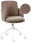 BELIANI B&uuml;rostuhl Braun Cord Stoff Drehbar H&ouml;henverstellbar Modern Gepolstert