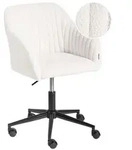 BELIANI Arbeitshocker Cremewei&szlig; Boucl&eacute; Modern H&ouml;henverstellbar Drehbar...