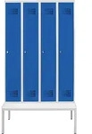 STIER Garderobenspind Premium mit Sitzbankuntergestell 4 Abteile Drehriegel