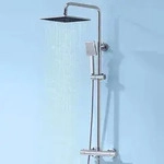 Thermostat-Duscharmatur Komplettset mit Regendusche 25x25cm, Handbrause,...