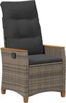 vidaXL Verstellbarer Gartenstuhl Grau und Dunkelgrau Poly-Rattan
