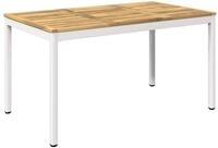 vidaXL Gartentisch Wei&szlig; 141 x 80,5 x 75 cm Massivholz Akazie