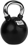VirtuFit Kettlebell Pro 16 kg aus Gusseisen mit Gummi und Chromgriff - Schwarz