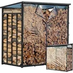 Wetterschutz Set Front- & R&uuml;ckwand f&uuml;r Kaminholzregal 143 x 145 cm, PVC...