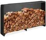 Relaxdays Kaminholzregal mit Abdeckung, f&uuml;r Holz ab 25 cm, Brennholzregal aus Eisen,