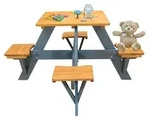 Coemo Kindersitzgruppe Romy Picknicktisch Holz Sitzgarnitur Gartentisch Braun -...