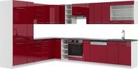 Eckk&uuml;che Vicco Fame-Line Bordeaux Hochglanz/Wei&szlig; 347 x 257 cm, AP Anthrazit,...