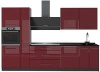 K&uuml;chenzeile Vicco Fame-Line Bordeaux Hochglanz/Anthrazit 310 cm ohne...