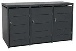 Metall M&uuml;lltonnenbox 3er M&uuml;lltonnenverkleidung 196 x118 cm Conta Anthrazit -...