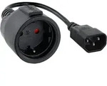 Nanocable C14/m To Cee7/h 16a 50 Cm Netzkabel Silber One Size / EU Plug 220V Silber