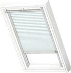 VELUX Dachfenster Plissee blickdicht himmelblau mit grauem Alu-Rahmen...