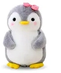 Kuscheltier Pinguin Pl&uuml;schtier 25cm Grau mit Schleife