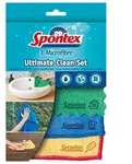 Spontex Ultimate Clean Set x3, Mikrofaser, Blau, Gr&uuml;n, Gelb, Maschinenw&auml;sche, 40