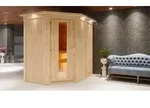 Karibu Sauna Innensauna Carin Eckeinstieg Ofen 9 KW externe Strg easy 196x151x198 cm