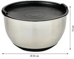 KESPER R&uuml;hrsch&uuml;ssel Edelstahl, &Oslash; 26 cm, mit Deckel & Antirutsch-Silikonboden,