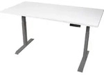 STIER Elektrisch h&ouml;henverstellbarer Schreibtisch TSR, 120x80cm, wei&szlig;/silber,...