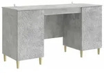 vidaXL Schreibtisch Betongrau 142,5 x 50 x 75 cm Holzwerkstoff - Grau