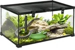 PawHut Terrarium f&uuml;r Reptilien Glasterrarium mit Thermometer Metall 50x30x25cm