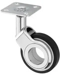 SOTECH M&ouml;belrolle BERLIN &Oslash; 60 mm chrom poliert/schwarz &ndash; ohne Bremse,