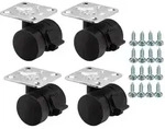 SOTECH M&ouml;belrolle AACHEN &Oslash; 35 mm schwarz &ndash; mit Bremse, Anschraubplatte...