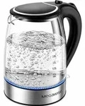 MEGAWISE 1.8L gesunder elektrischer Wasserkocher, 1000W Borosilikatglas Teekesse