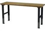 STIER h&ouml;henverstellbarer Werktisch, 2000x600x760-1060mm, aus Stahl und Buche,