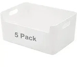 LYLIDIA Aufbewahrungsbox K&uuml;che Kunststoff Organizer 5er Set - Wei&szlig;