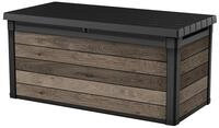 Keter Signature Aufbewahrungsbox 570L Walnuss - Gartenbox mit Sitzfunktion &