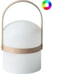 BELIANI Outdoor Tischlampe LED Wei&szlig; Kunststoff IP54 Wasserfest mit...