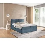 Boxspringbett Schlafzimmerbett TORIBO 180x200cm Stoff Coral Himmelblau - Blau