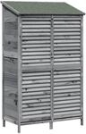 vidaXL Gartenschuppen Grau 106 x 56 x 176,5 cm Massivholz aus Fichte