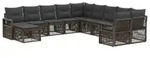vidaXL Gartensofa-set 11 stk. Grau Poly-Rattan - Grau