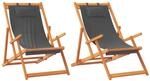 vidaXL Klappst&uuml;hle, 2 St&uuml;ck, grauer Stoff