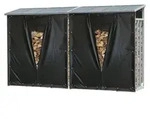 Set 2 St&uuml;ck Aluminium Kaminholzregal Au&szlig;en 130 x 70 x 185 cm, Mit Wetterschutz