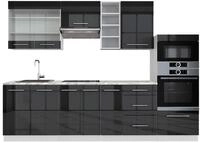 K&uuml;chenzeile Vicco Fame-Line Anthrazit Hochglanz/Wei&szlig; 280 cm , AP Marmor, Model